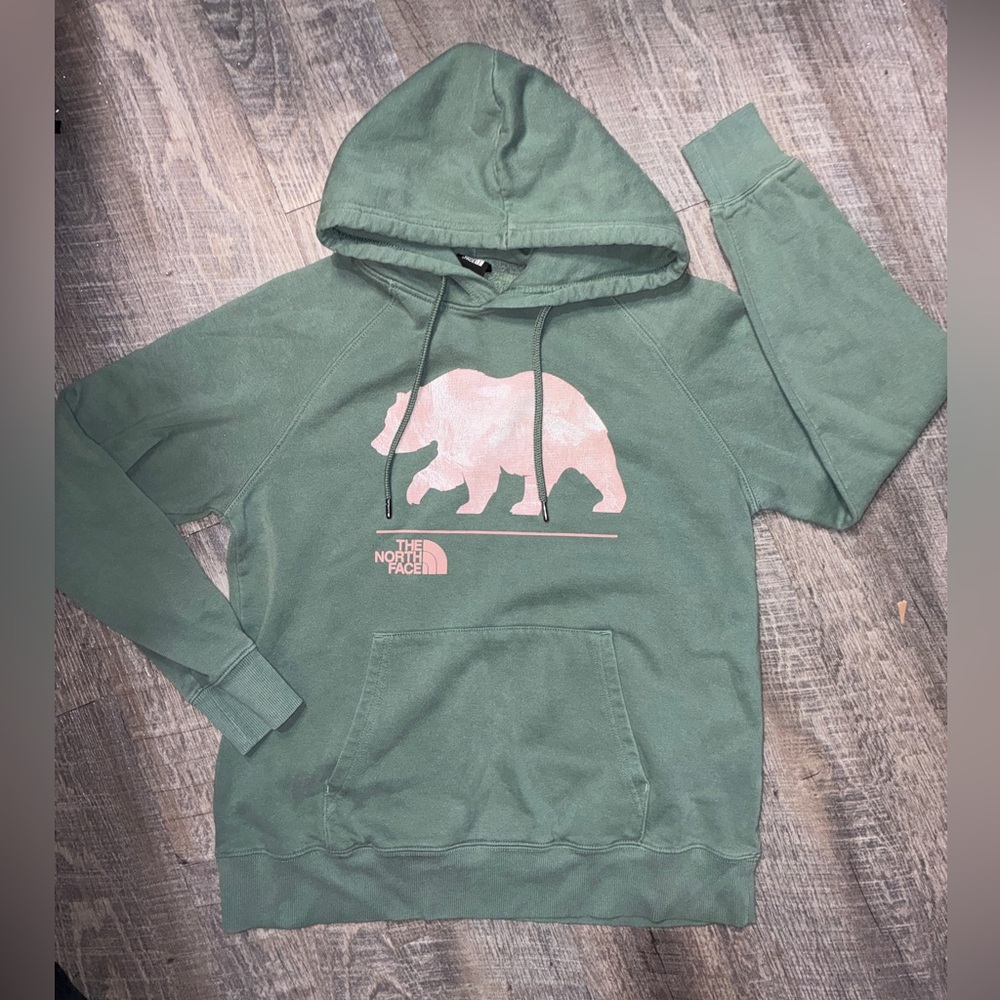 North Face Women’s Bear Pullover Hoodie, green - size medium